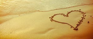Heart in the Sand on the Beach.
