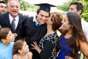 A graduation celebration with family.